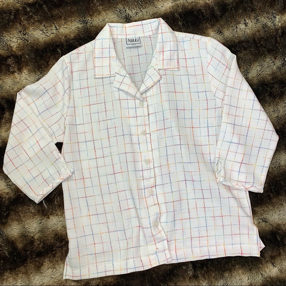Vintage Nikki Plaid Striped Multicolor Shirt